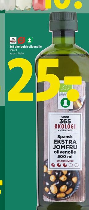 Coop 365 365 økologisk olivenolie tilbud