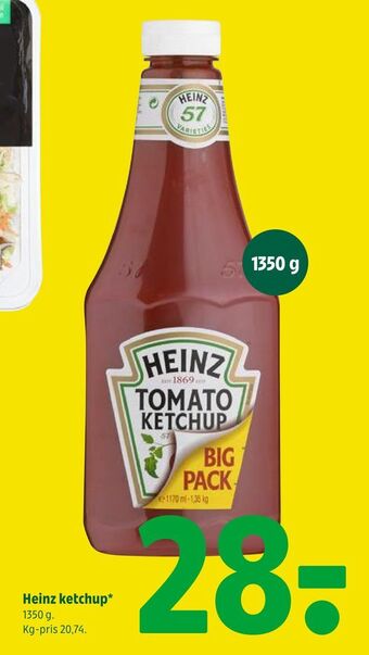 Coop 365 Heinz ketchup tilbud
