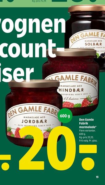 Coop 365 Den gamle fabrik marmelade tilbud