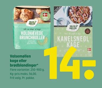 Coop 365 Valsemøllen kage eller brødblandinger tilbud