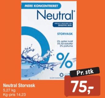 Neutral vaskepulver