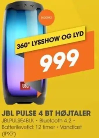 Expert JBL Pulse 4 BT Højtaler JBLPULSE4BLK tilbud