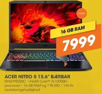 Expert Acer Nitro 5 1 5,6" Bærbar NHQ7PED00C tilbud