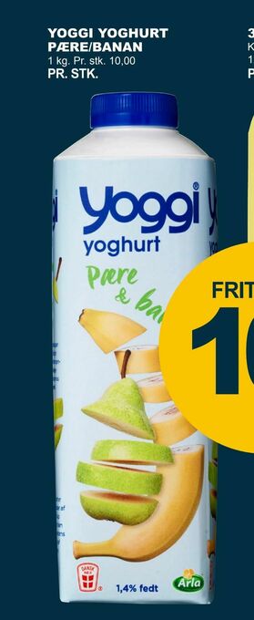Let-Køb Yoggi yoghurt pære/banan tilbud