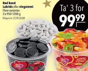 Citti Rød band lakrids el. vingummi 3 stk. tilbud
