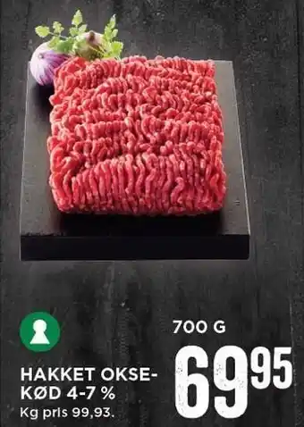 MENY Hakket oksekød 4-7% 700 g. tilbud