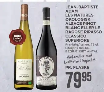 MENY Jean-baptiste adam el. le ragose ripasso tilbud