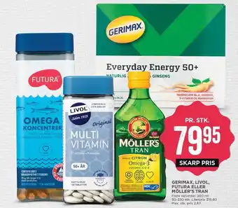 Gerimax, livol, futura eller möllers tran