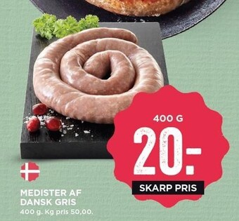 MENY Medister af dansk gris tilbud