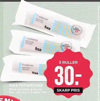 MENY Fixa fryseposer 3 ruller tilbud
