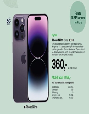 YouSee Iphone 14 pro tilbud