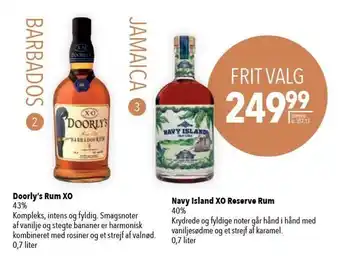 Doorly's rum xo el. navy island xo reserve rum