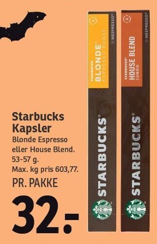 SPAR Starbucks kapsler tilbud