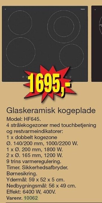 Harald Nyborg Glaskeramisk kogeplade tilbud