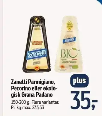 Føtex Zanetti parmigiano, pecorino el. øko grana padano tilbud