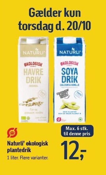 Føtex Naturli' øko plantedrik tilbud