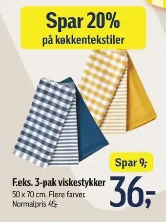 Føtex 3-pak viskestykker tilbud