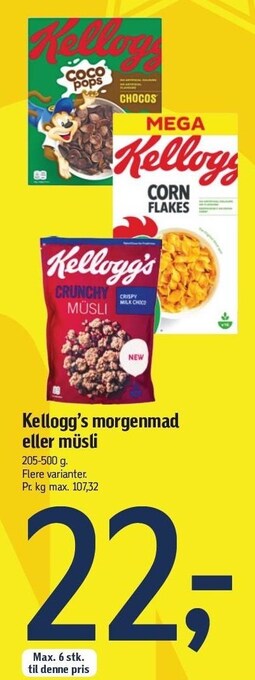 Kellogg's morgenmad el. müsli