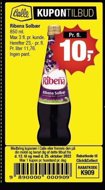 Calle Ribena solbær tilbud