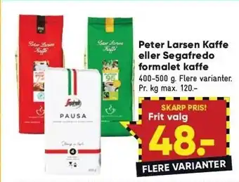 Peter larsen kaffe el. segafredo formalet kaffe