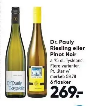 Bilka Dr. pauly riesling el. pinot noir 6 flasker tilbud