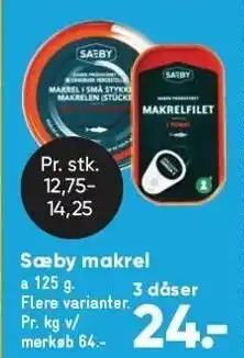 Bilka Sæby makrel 3 dåser tilbud