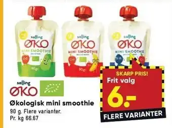 Bilka Øko mini smoothie tilbud