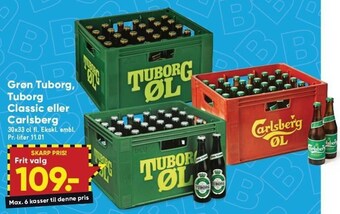 Bilka Grøn tuborg, tuborg classic el. carlsberg tilbud