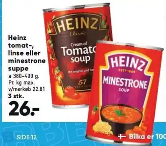 Bilka Heinz tomas-, linse el. minestrone suppe 3 stk tilbud