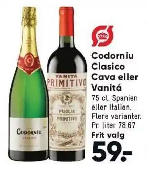 Bilka Codorniu clasico cava el. vanitá tilbud