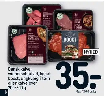 REMA 1000 Danske kalve wienerschnitzel, kebab boost, ungkvæg i tern el. kalveelever tilbud
