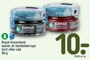 REMA 1000 Royal greenland kaviar af stenbiderrogn sort el. rød tilbud