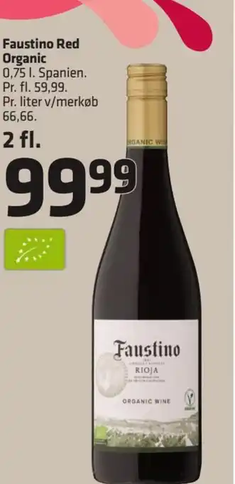 Fleggaard Faustino Red Organic 0.75 l. tilbud