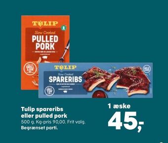 Kvickly Tulip spareribs eller pulled pork tilbud