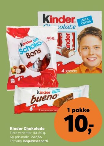 Kvickly Kinder chokolade tilbud