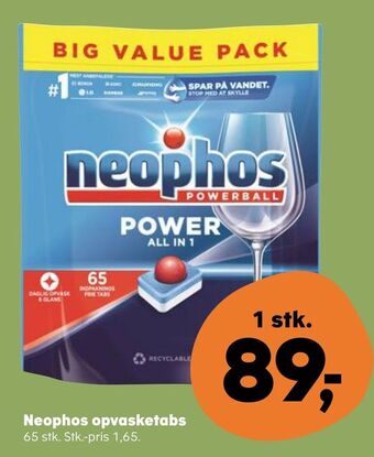 Kvickly Neophos opvasketabs tilbud