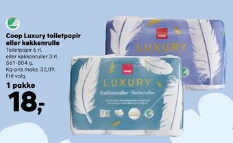 Kvickly Coop luxury toiletpapir eller køkkenrulle tilbud