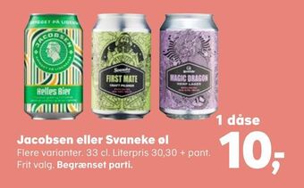 Kvickly Jacobsen eller svaneke øl tilbud