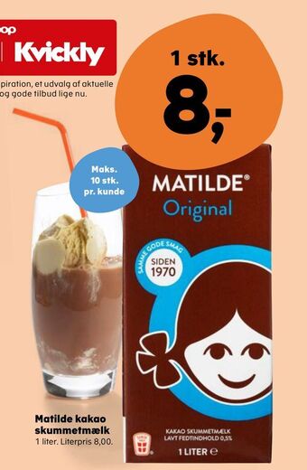 Kvickly Matilde kakao skummetmælk tilbud