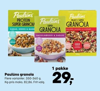 SuperBrugsen Paulúns granola tilbud