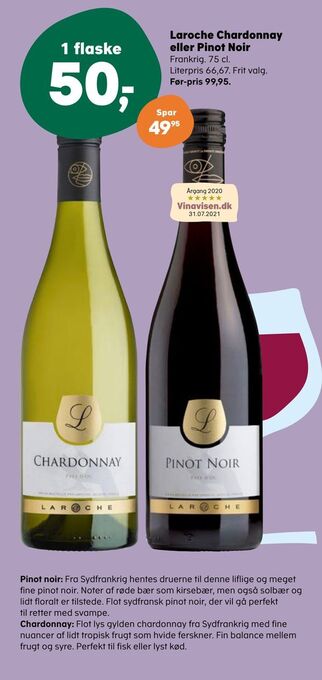 SuperBrugsen Laroche chardonnay eller pinot noir tilbud