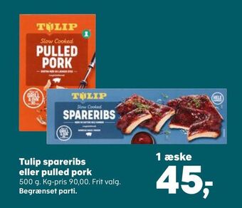 SuperBrugsen Tulip spareribs eller pulled pork tilbud