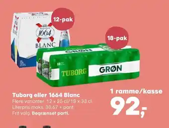 SuperBrugsen Tuborg eller 1664 blanc tilbud