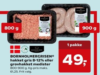 SuperBrugsen Bornholmergrisen® hakket gris 8-12% eller grovhakket medister tilbud