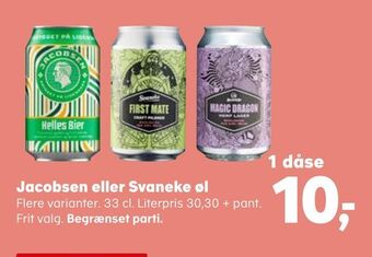 SuperBrugsen Jacobsen eller svaneke øl tilbud