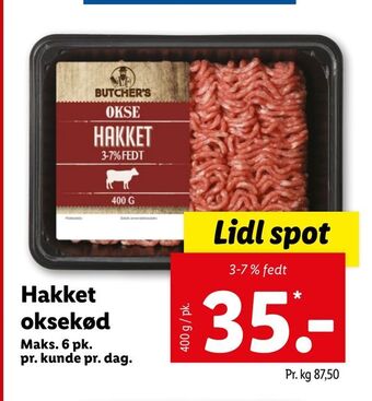 Lidl Hakket oksekød tilbud