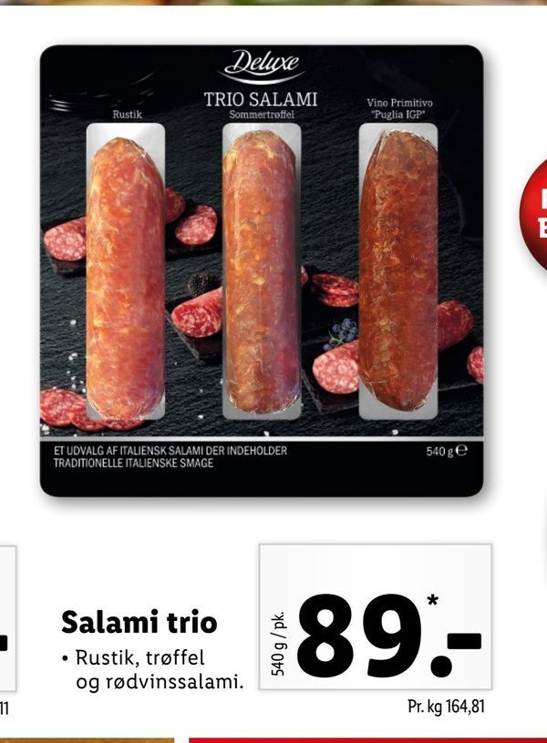 Salami trio tilbud hos Lidl