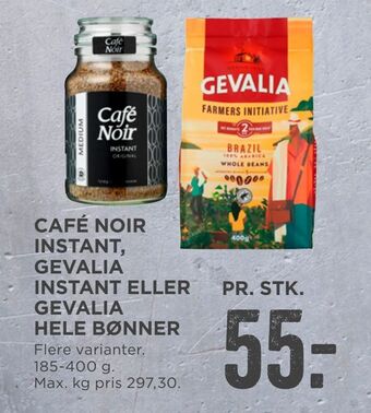 MENY Café noir instant, gevalia instant eller gevalia hele bønner tilbud