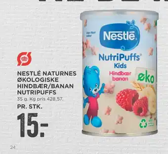 Nestlé naturnes økologiske hindbær/banan nutripuffs