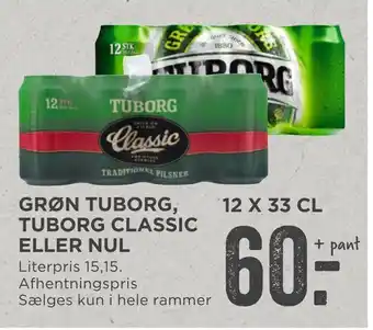 MENY Grøn tuborg, tuborg classic eller nul tilbud